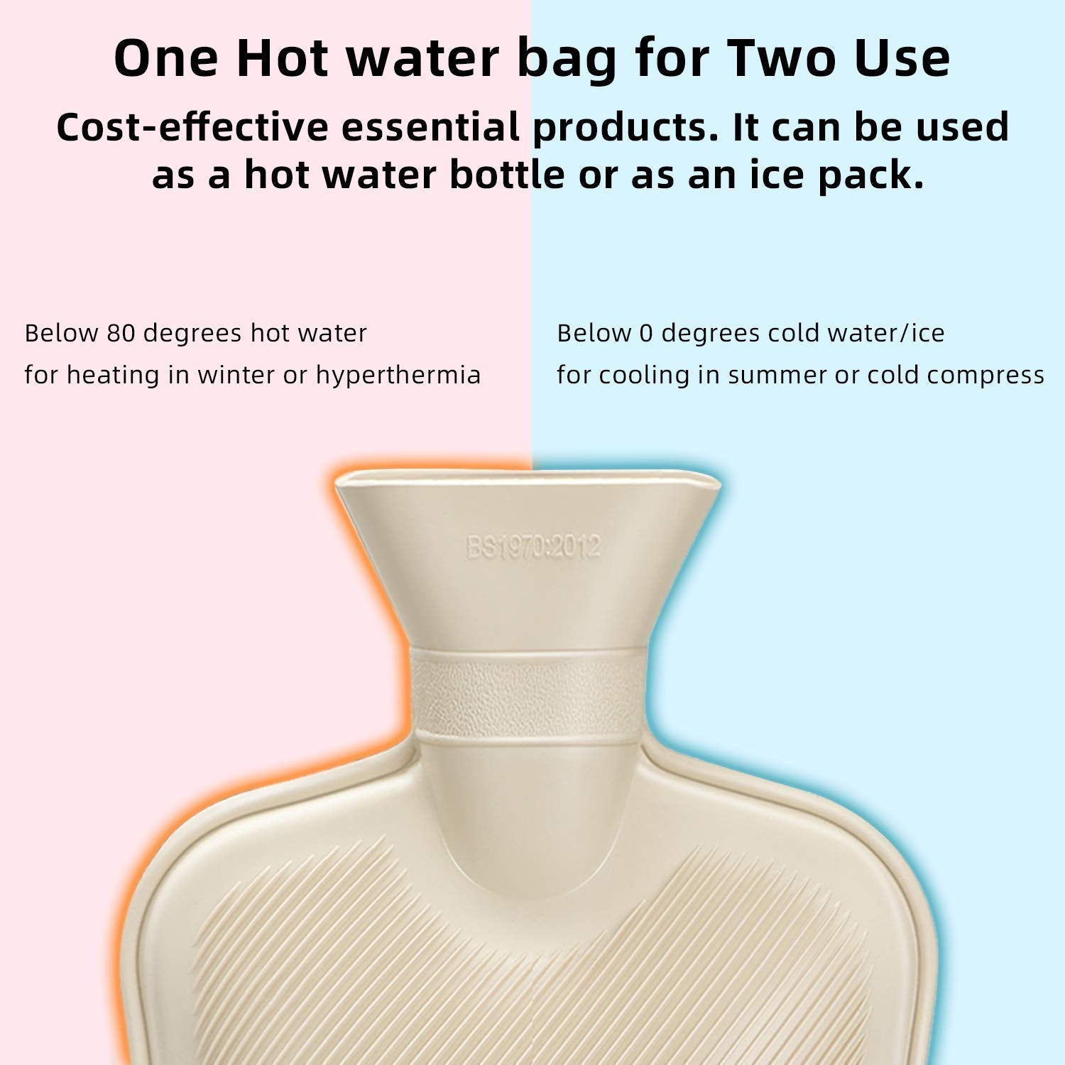 Fythao hot water bag with removable fluffy fleece cover for soothing lower back pain