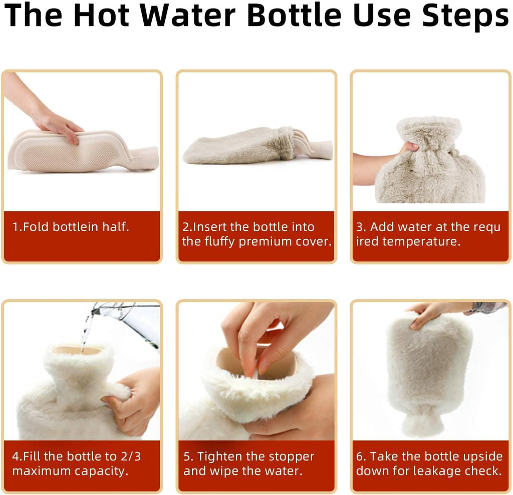 Soft cover hot water pack for soothing neck and shoulder stiffness