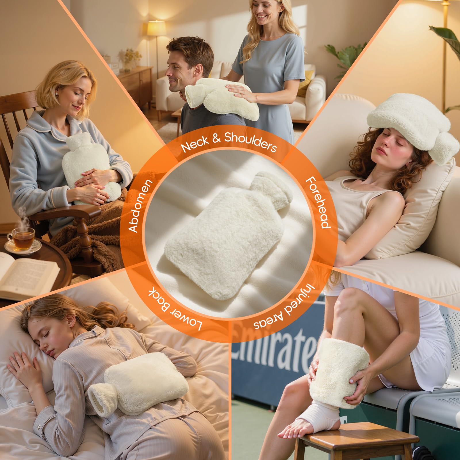 Dawdix imported hot water bottle being safely filled with warm water.