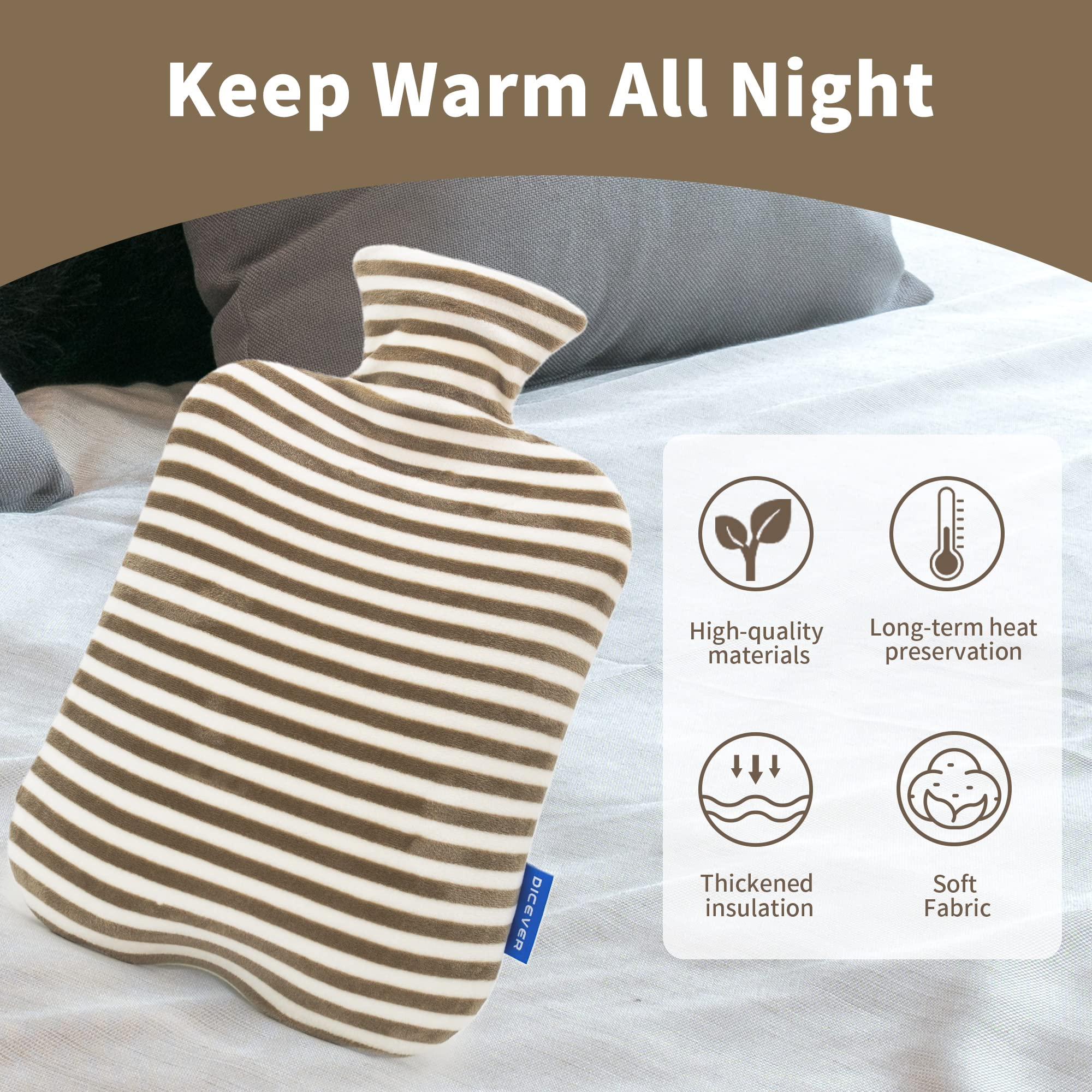 Durable gray two liter hot water bag showing the wide mouth design optimized for safe filling without splashing.