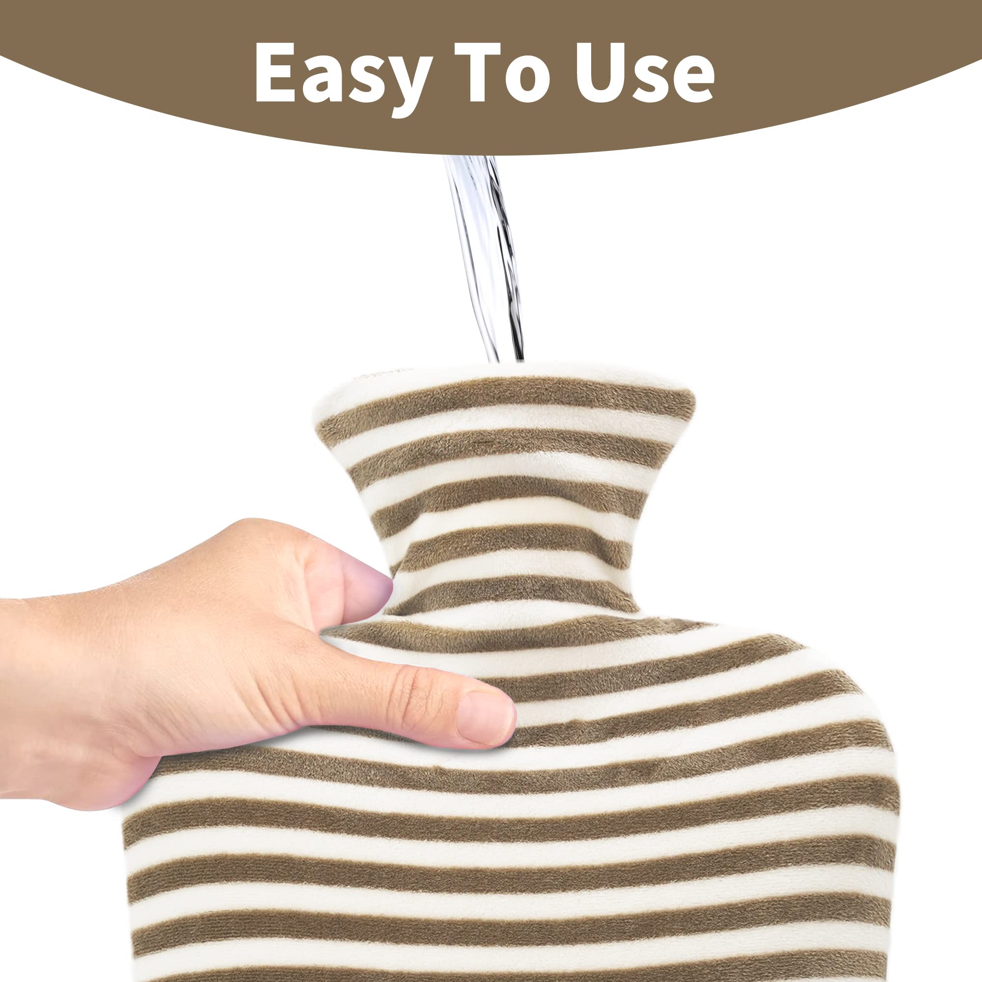 SKOFRI two liter hot water bottle showing the thick leak proof ridges and durable PVC inner structure.
