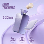 Foricom two liter hot water bag showing textured diamond surface pattern