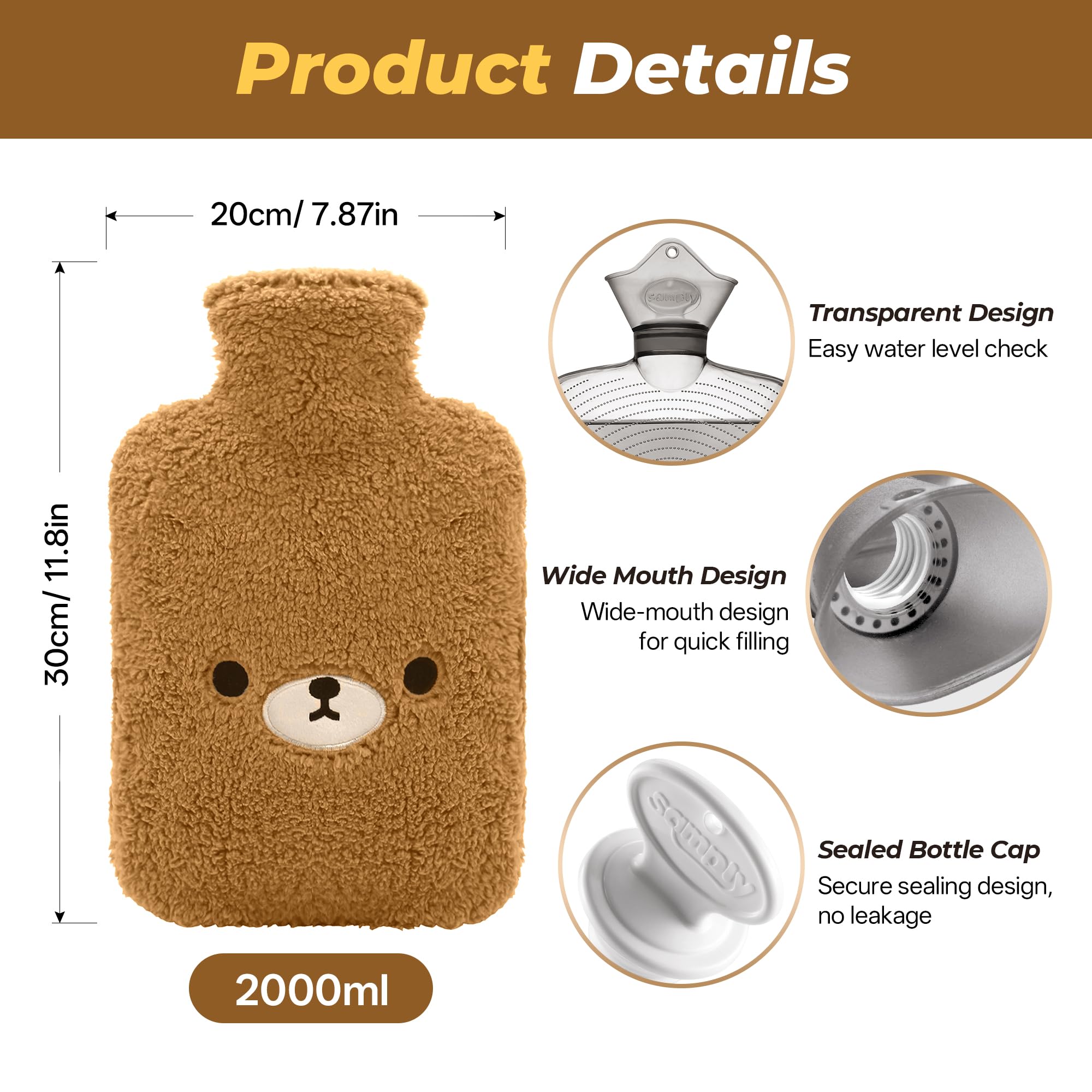 Samply explosion proof polyvinyl chloride water bottle back view