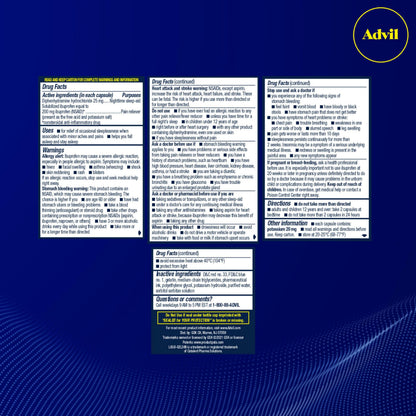 Advil PM pain and sleep relief bottle