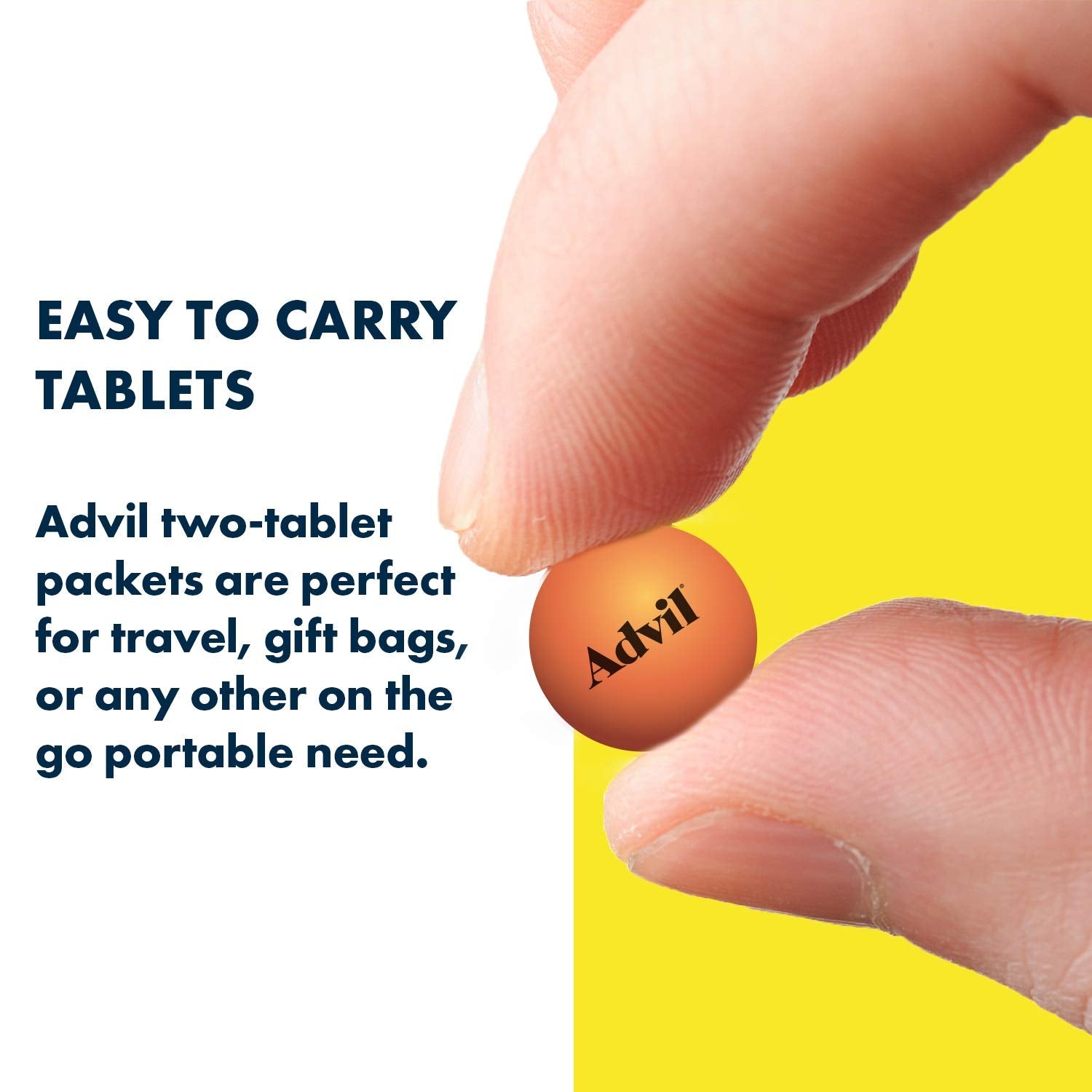 Advil fever reducer back of bottle showing dosage instructions