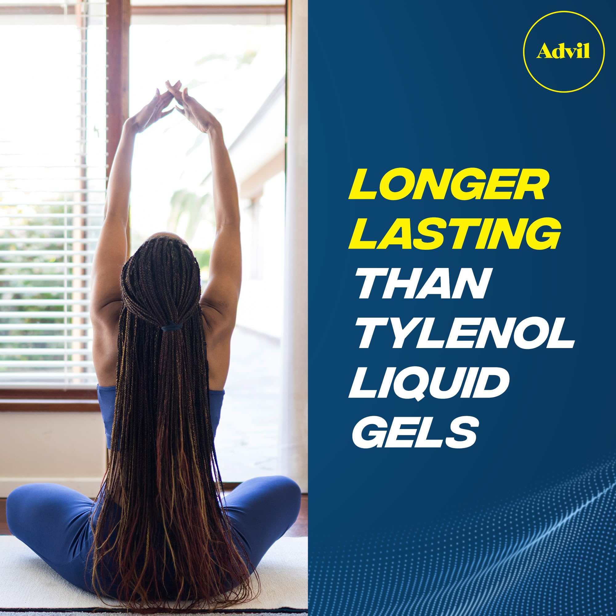 Side profile of Advil Liqui-Gels Minis showing smaller capsule size