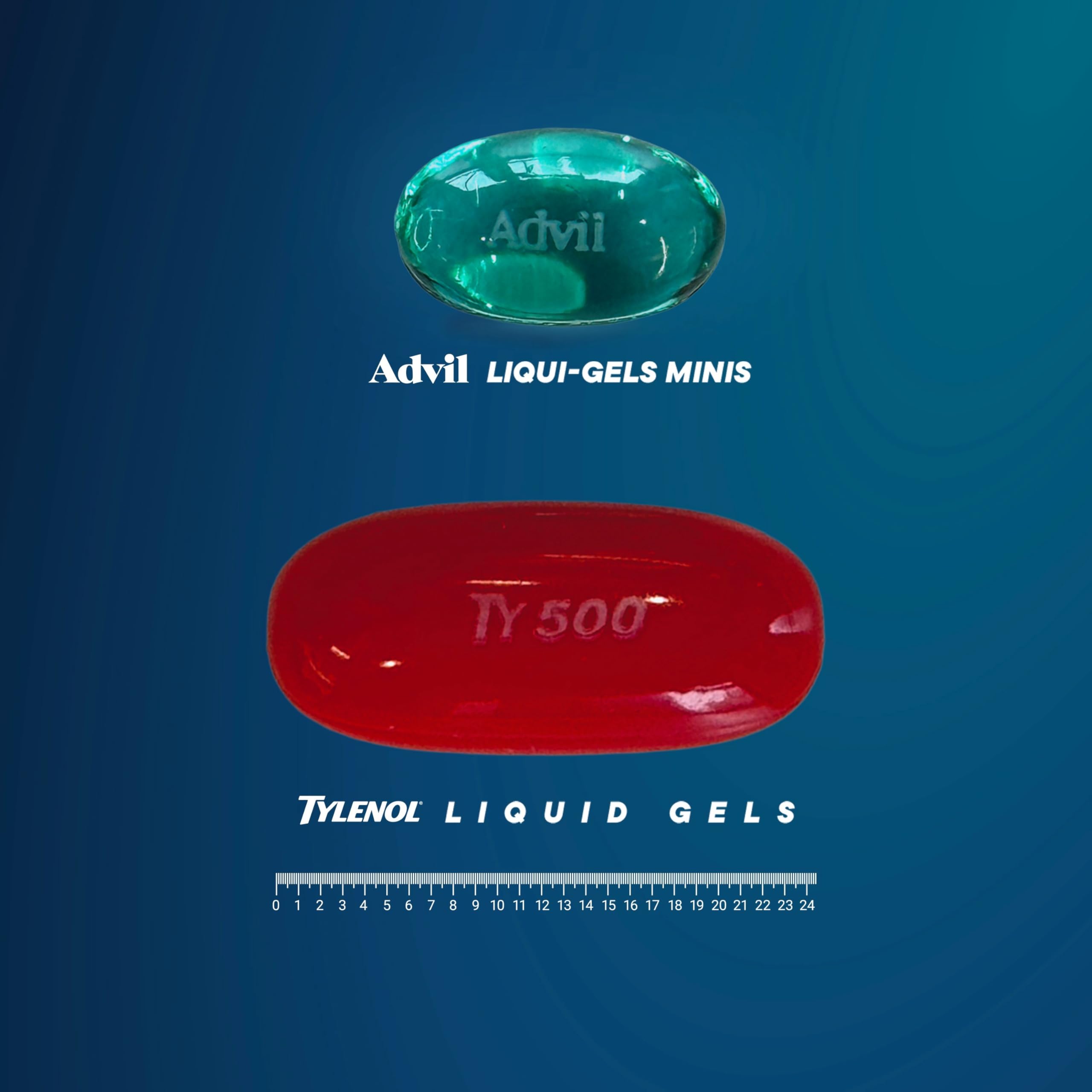 Advil Liqui-Gels Minis back of packaging with instructions