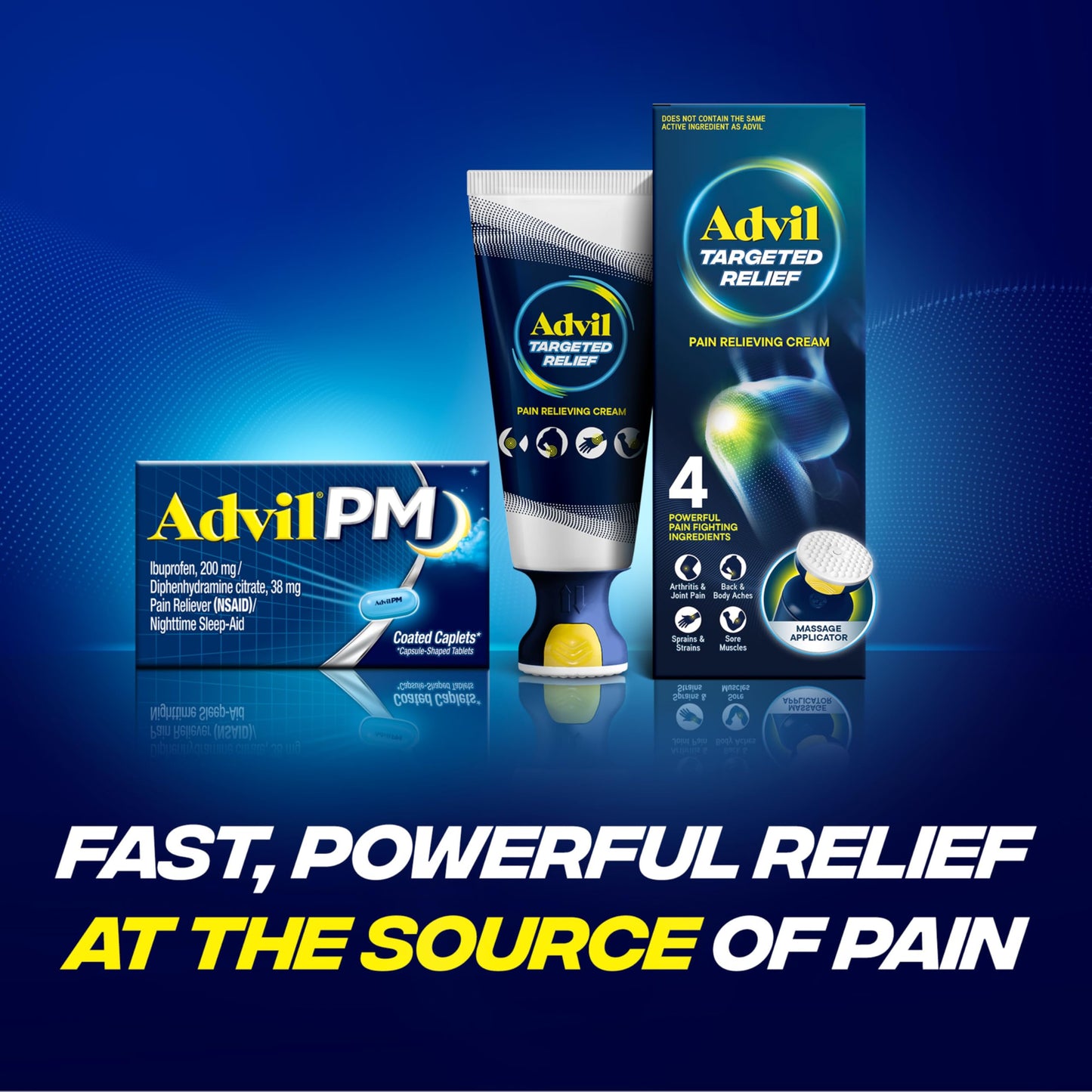 Advil PM branding and dual action sleep aid identification