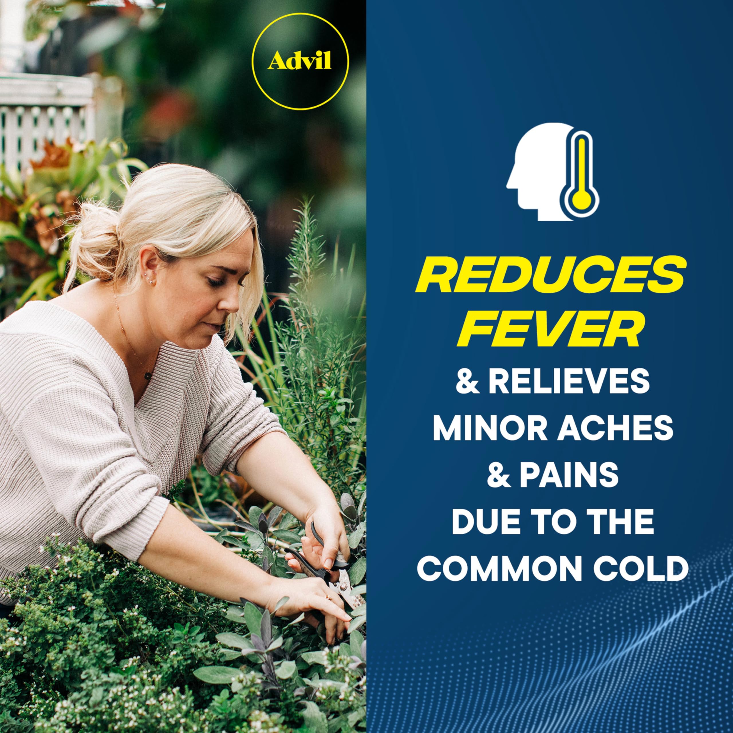 Advil Ibuprofen 200mg caplets supplement facts label