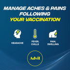 Advil bottle for headache and muscle pain relief