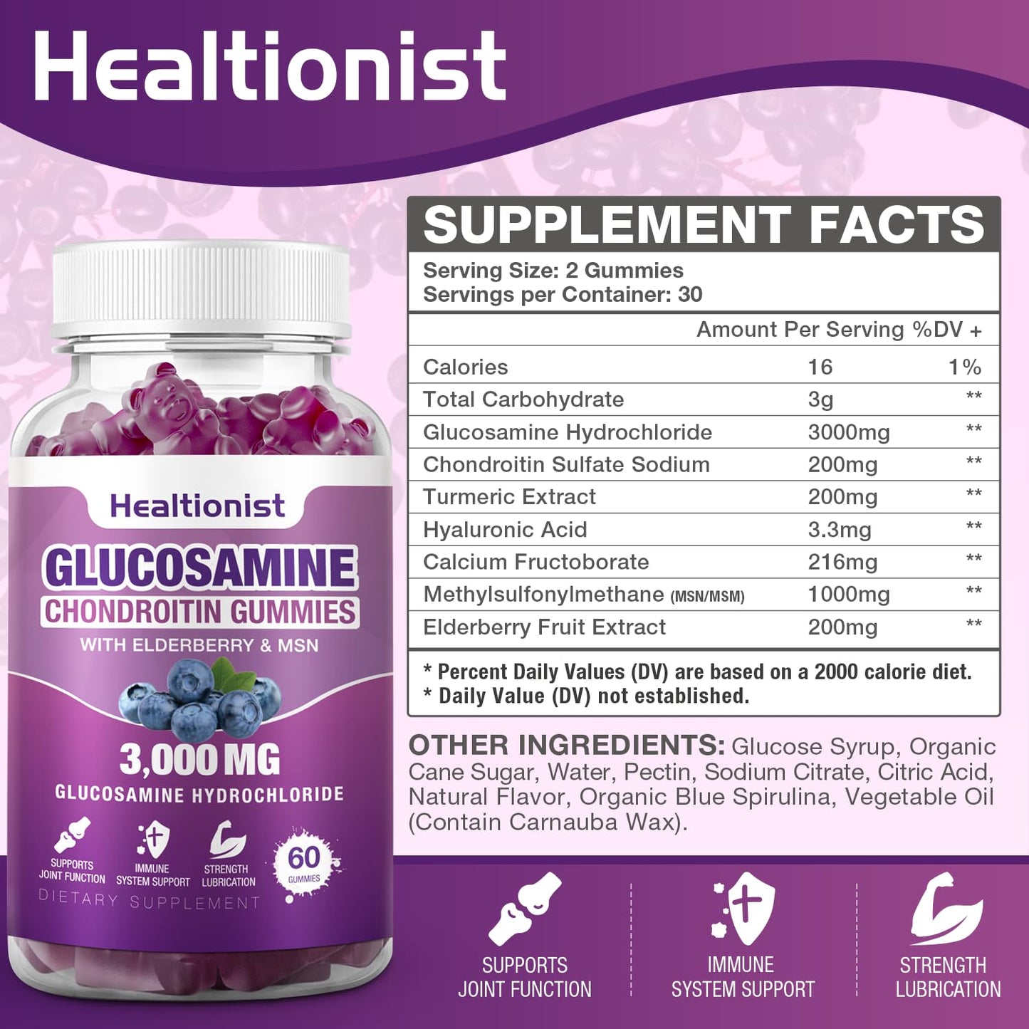 Two bottles of Healtionist extra strength joint supplement