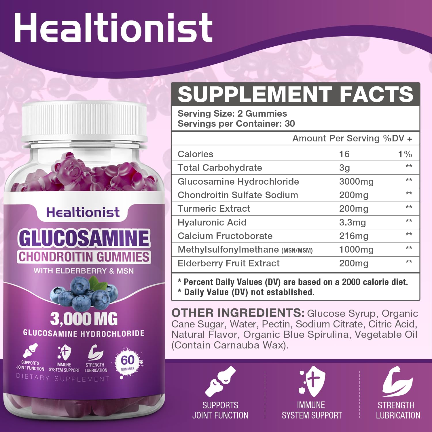 Two bottles of Healtionist extra strength joint supplement