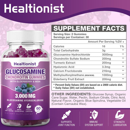 Two bottles of Healtionist extra strength joint supplement