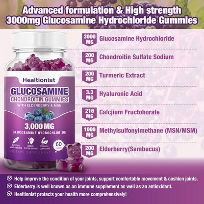 Healtionist gummy supplement ingredients label close up