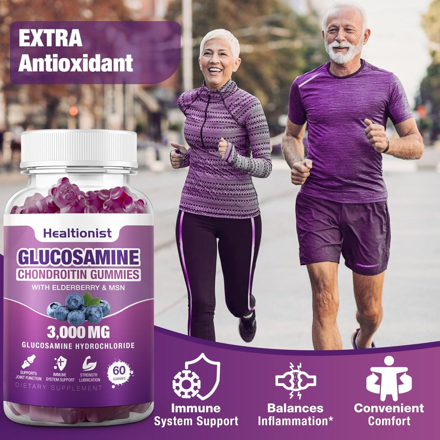 Back of bottle showing supplement facts for Healtionist gummies