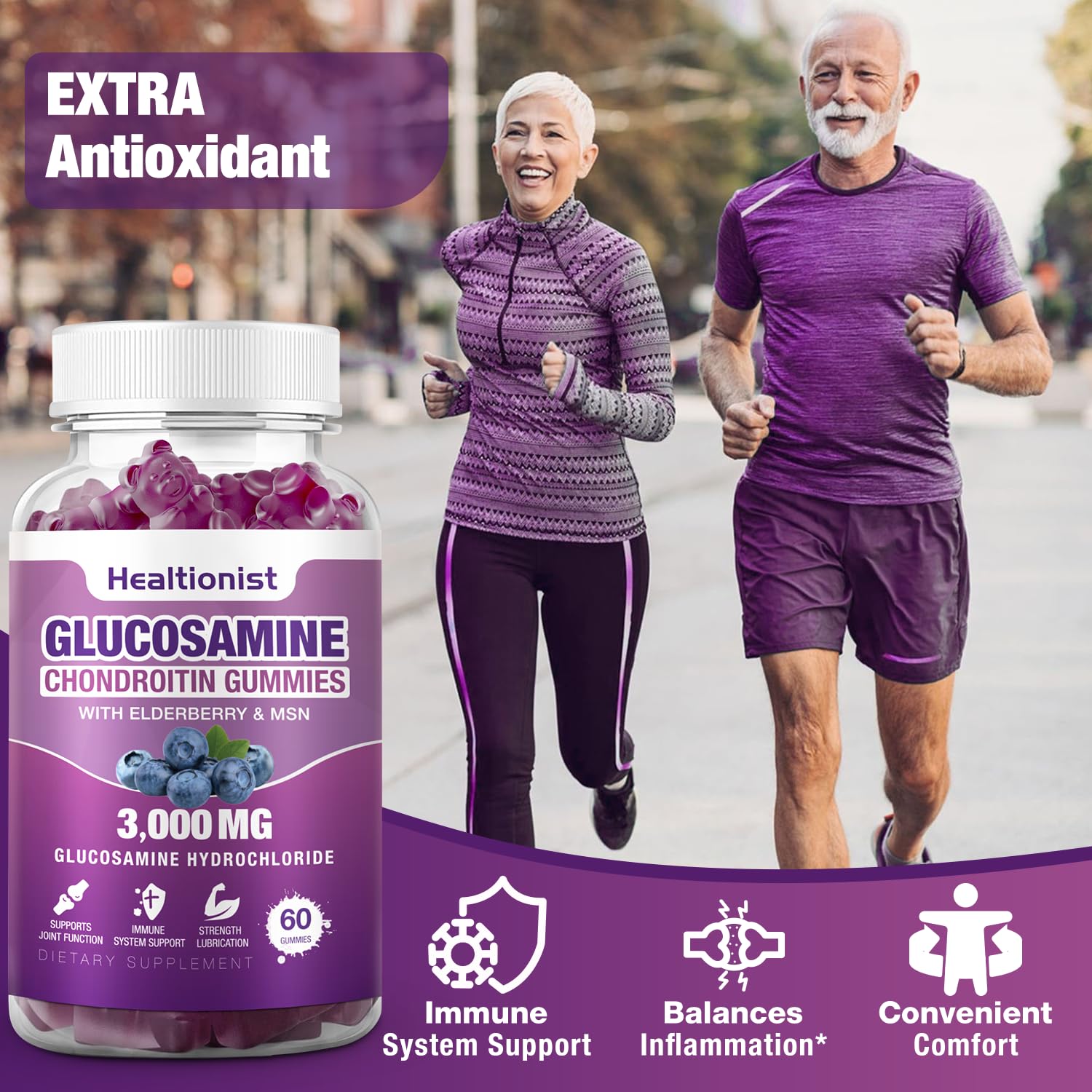 Back of bottle showing supplement facts for Healtionist gummies