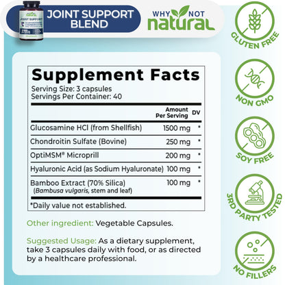 Why Not Natural joint supplement natural ingredients label
