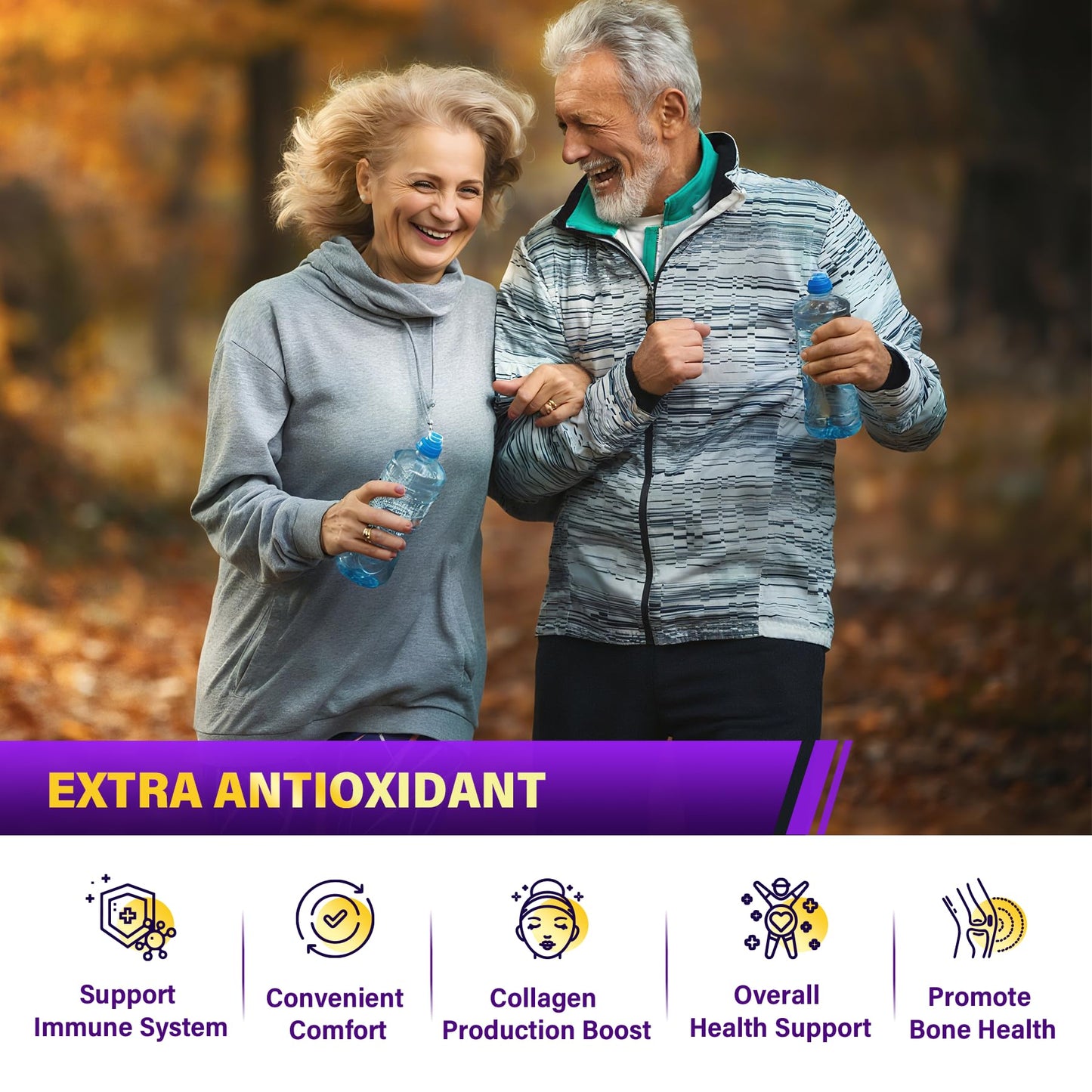 Side view of LiliCare extra strength joint supplement bottle
