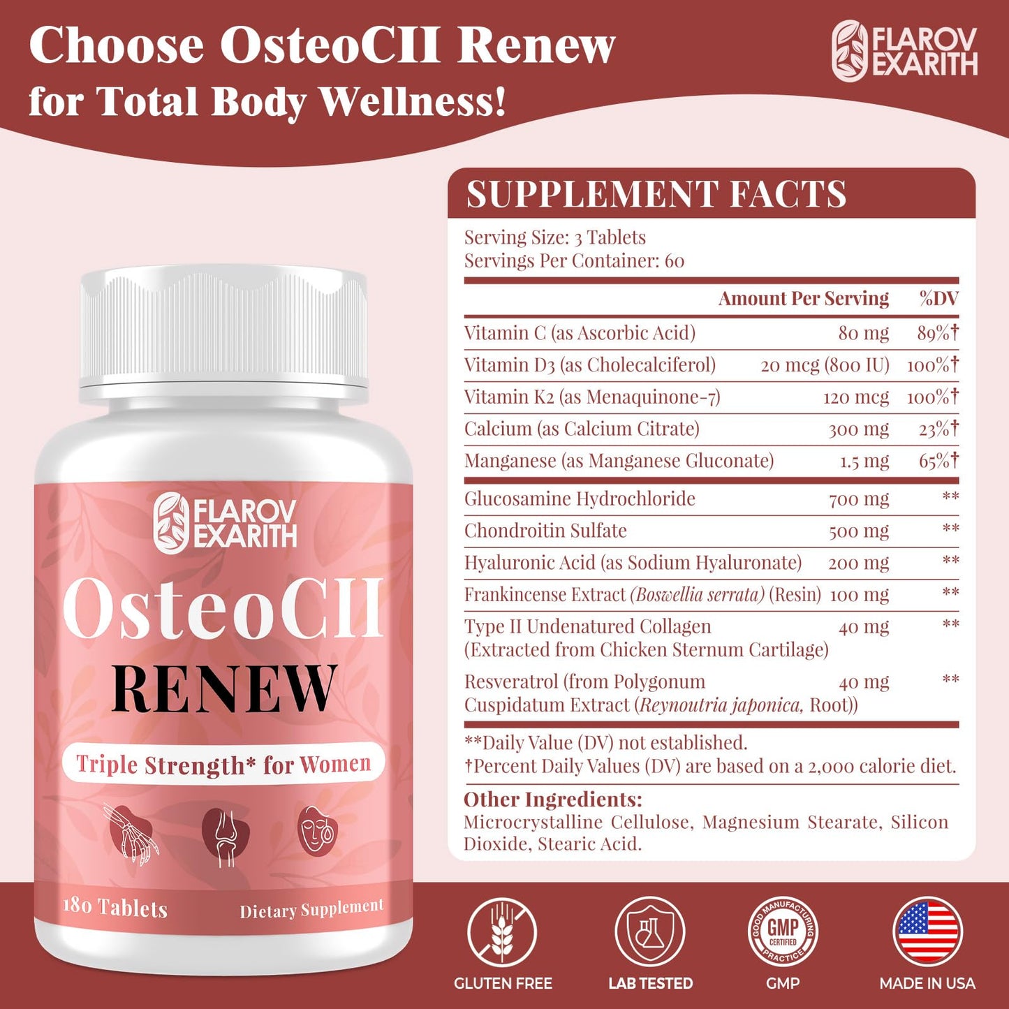 Collagen and glucosamine supplement for women
