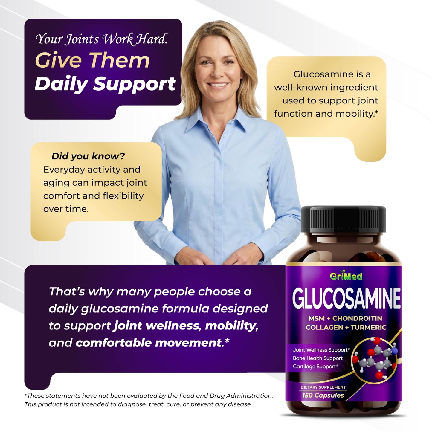 GriMed 150 capsule bottle for joint wellness