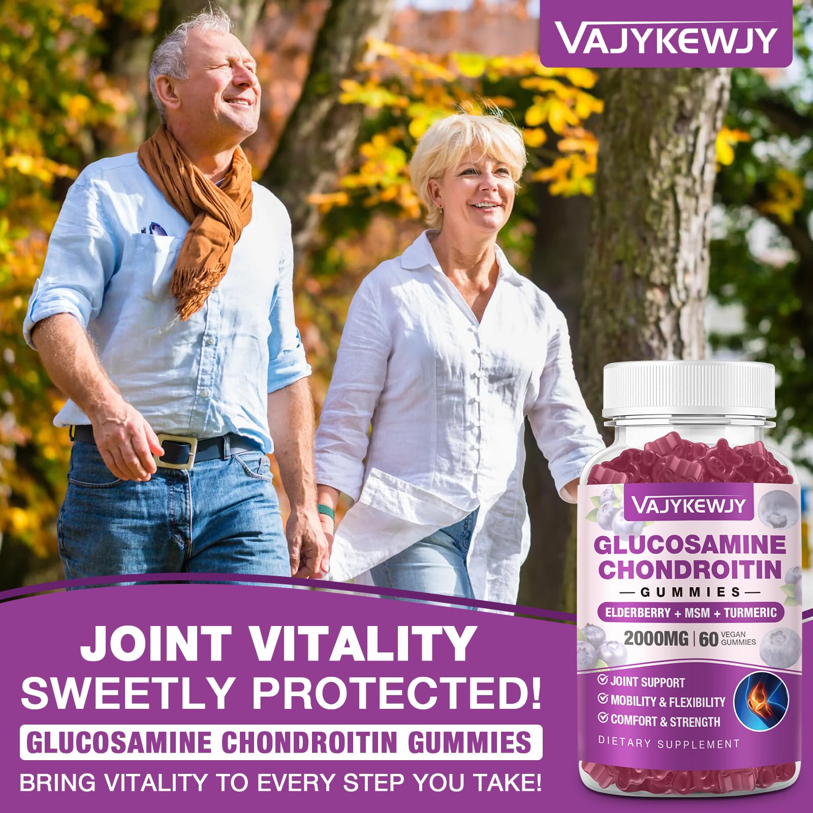 Side view of Vajykewjy joint support supplement packaging