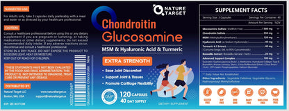 Close up of Nature Target joint supplement branding