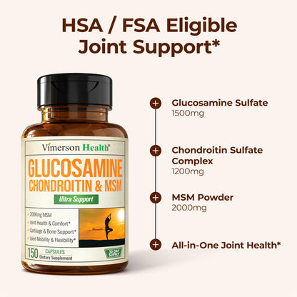 Vimerson Health Glucosamine Chondroitin MSM bottle with capsule texture