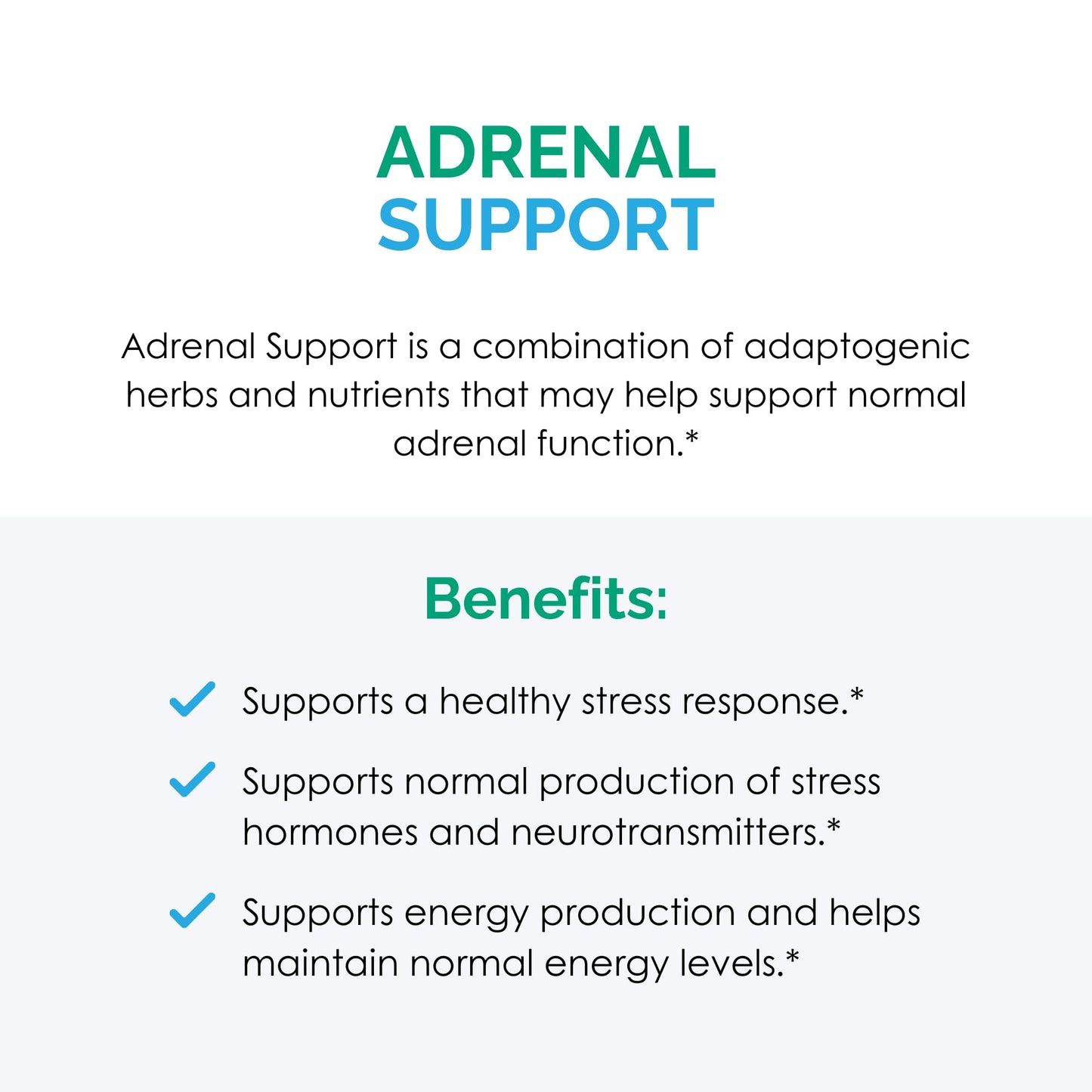 Rootcology Adrenal Support 90 capsules packaging highlighting premium health supplement benefits.