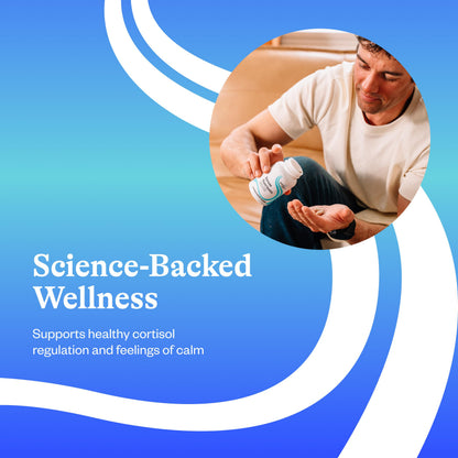 Authentic Seeking Health non glandular cortisol regulation capsules container standing upright.