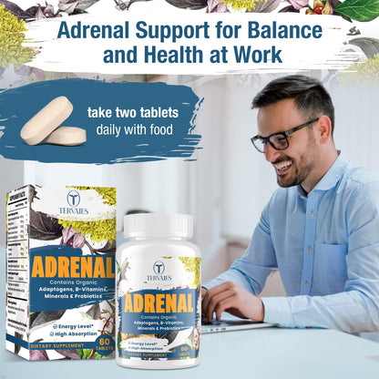 Tervaies mood and energy support tablets container highlighting high-absorption adaptogens for daily wellness.