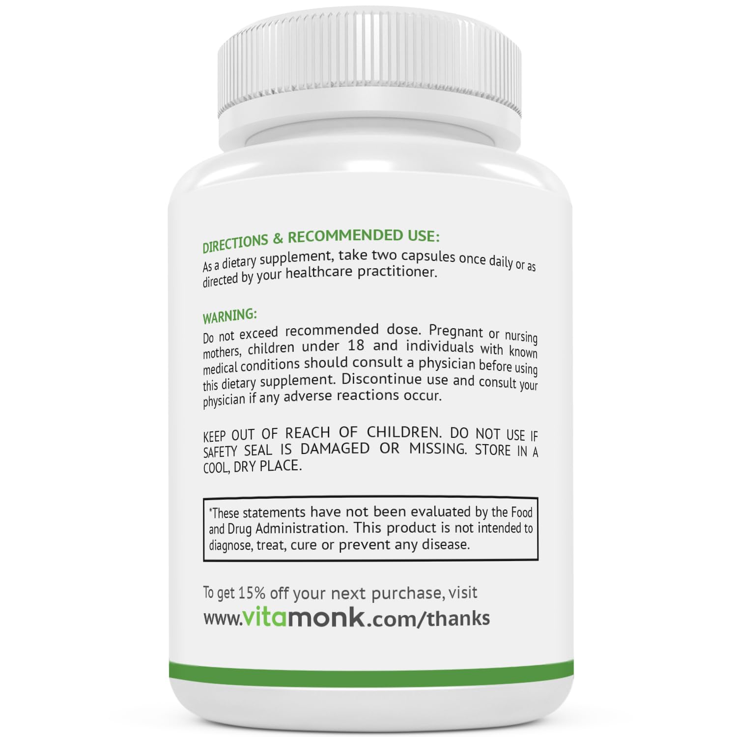 VitaMonk CortiTrax 60 capsules bottle layout for daily relaxation management