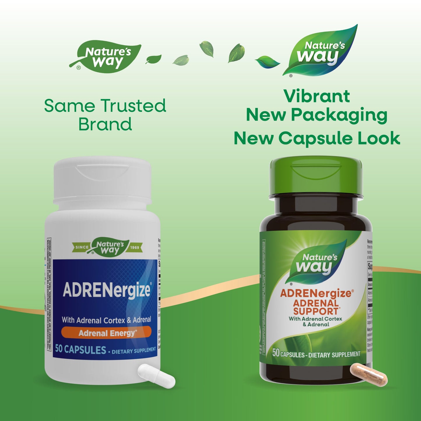 Nature's Way ADRENergize supplement facts panel and ingredient list