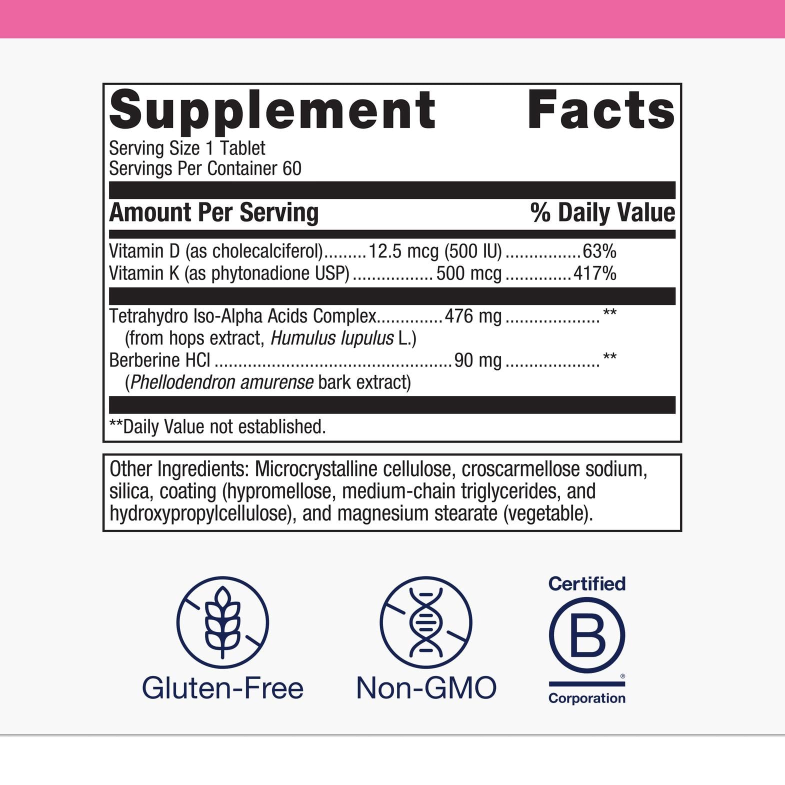 Authentic Metagenics Ostera imported packaging with ingredient details