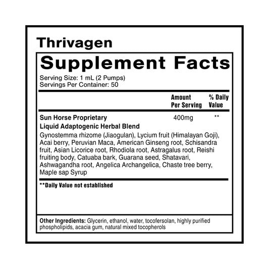 Quicksilver Scientific Thrivagen liposomal liquid formula for female endocrine health.