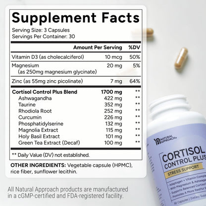 Natural Approach stress relief formula capsules packaging details
