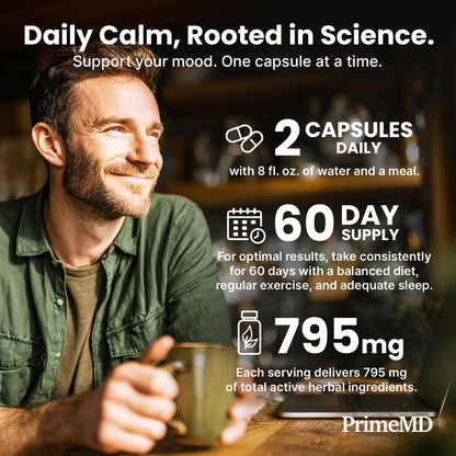 Authentic imported PrimeMD magnesium glycinate and ashwagandha supplement for adrenal support.