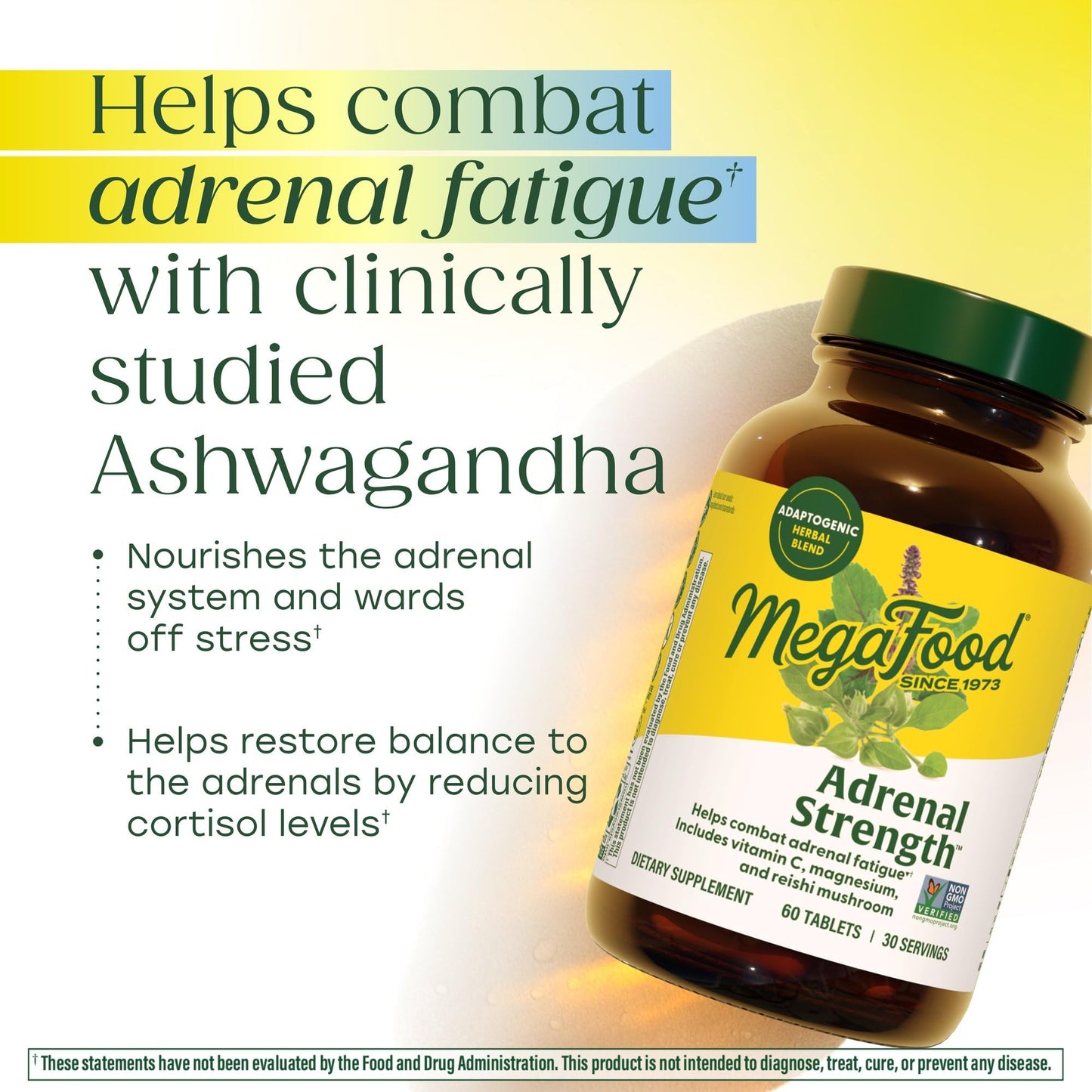 Mega Food stress management tablets containing Sensoril ashwagandha and magnesium