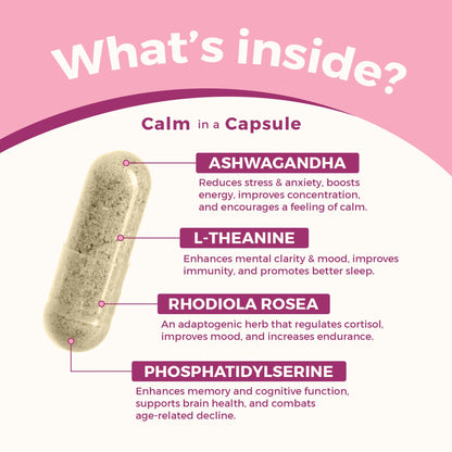 Phosphatidylserine and Ashwagandha blend supplement for womens wellness