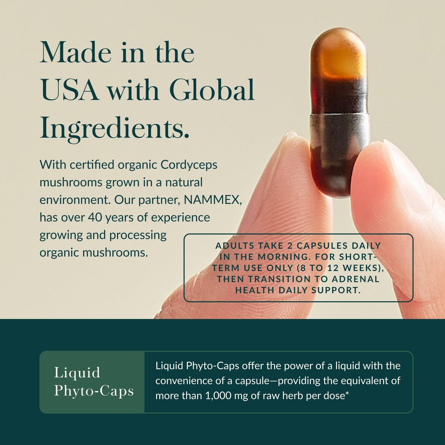 Gaia Herbs adaptogenic stress and energy support capsule close up