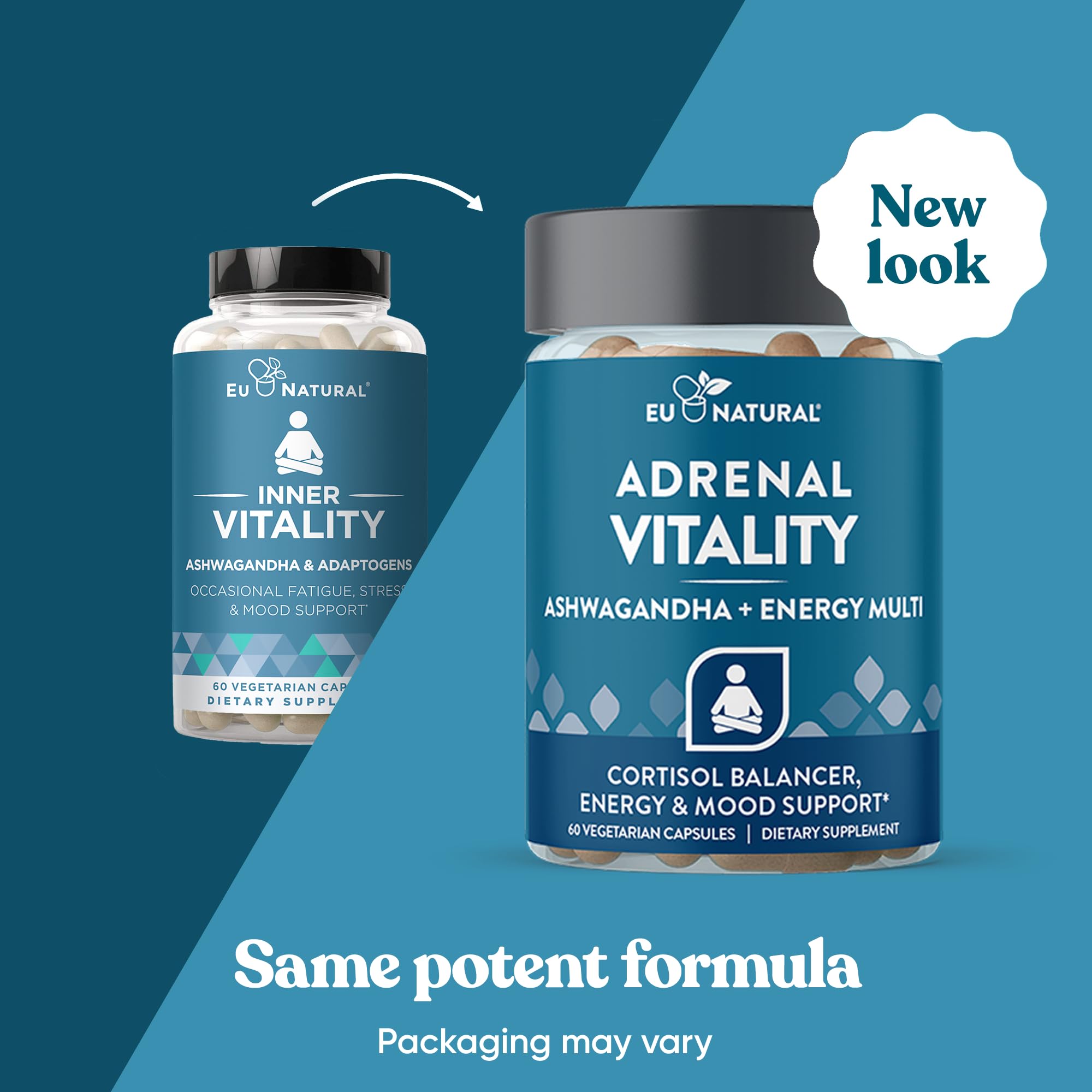 Eu Natural Vitality Adrenal Support supplement supplement facts and ingredients label