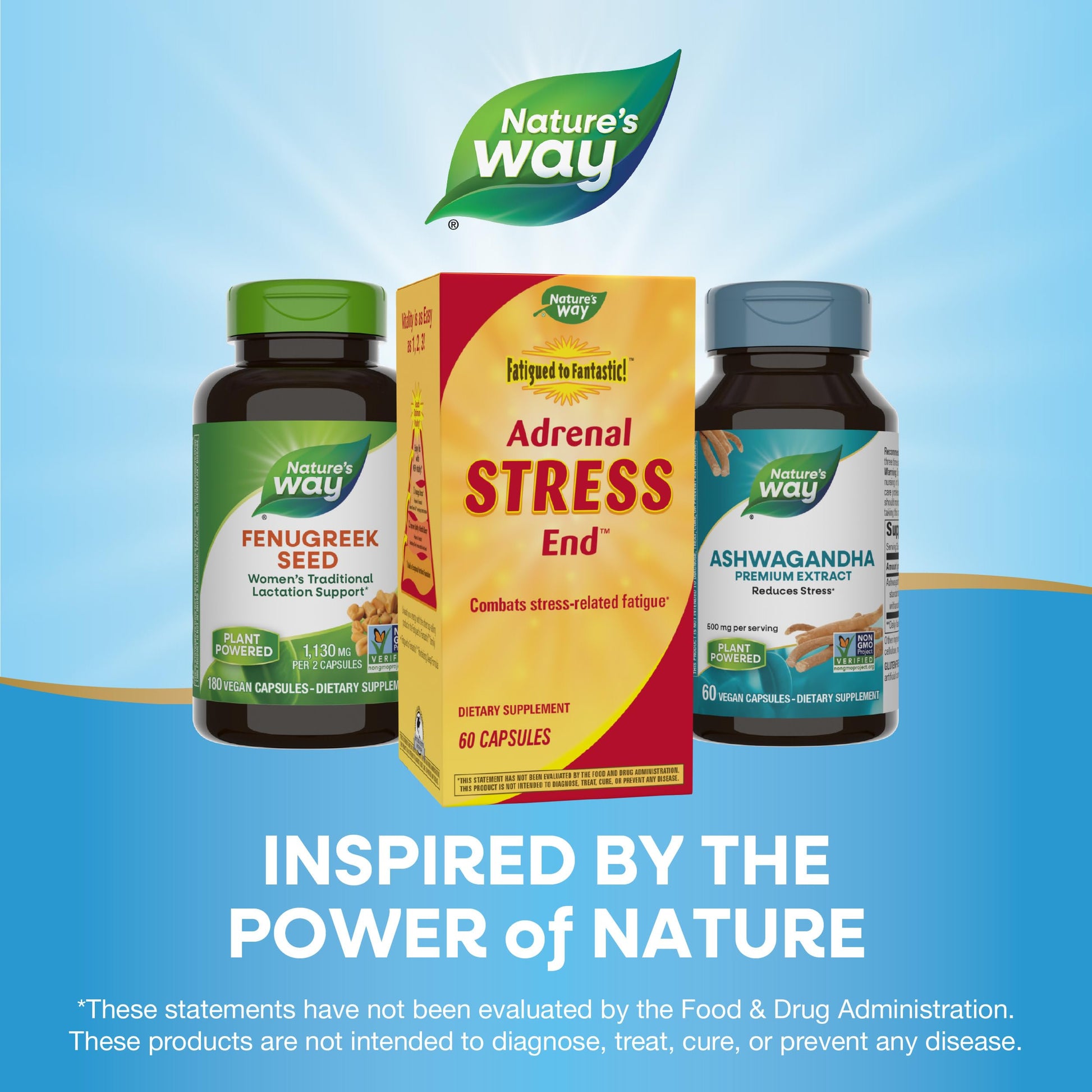 Nature's Way Fatigued to Fantastic product bottle highlighting gluten free formulation