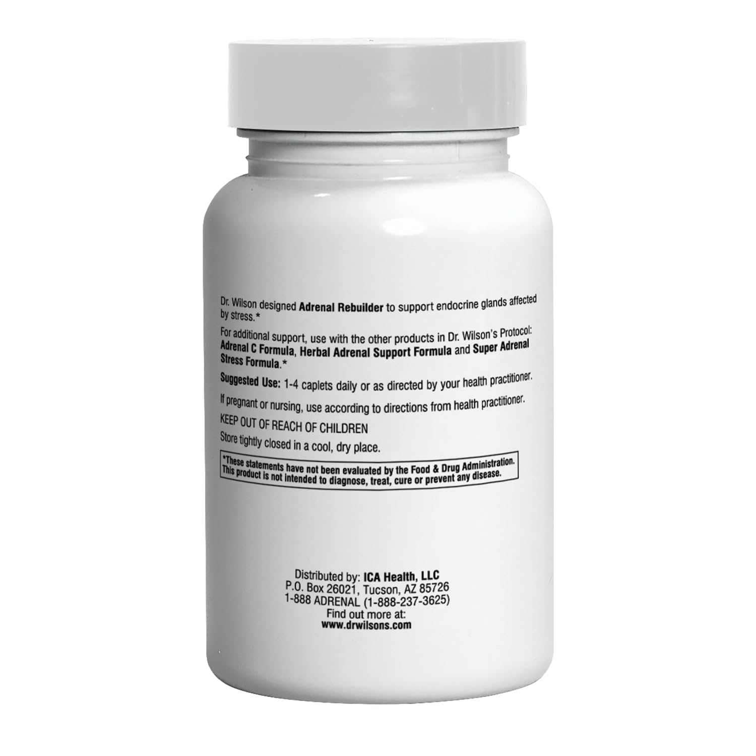 Authentic USA imported Doctor Wilson's Adrenal fatigue recovery supplement on a clean background.