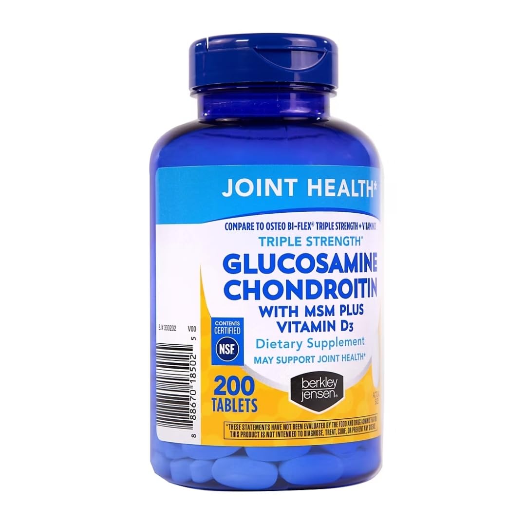 Berkley Jensen joint supplement bottle showing 200 count label