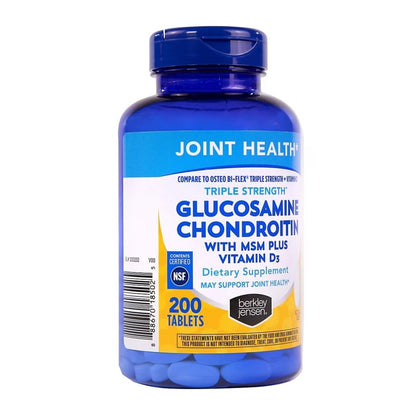 Berkley Jensen joint supplement bottle showing 200 count label