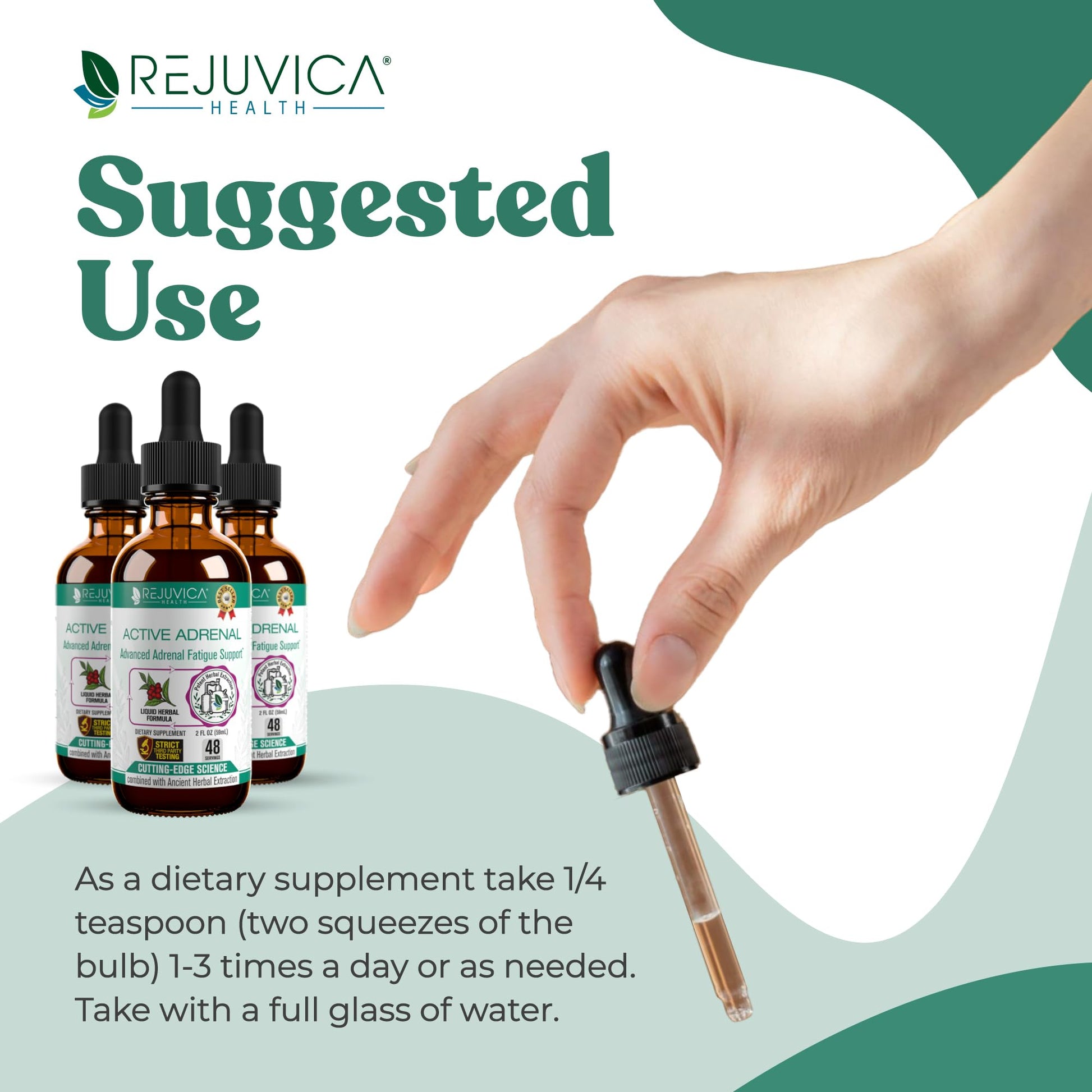 Rejuvica Health Active Adrenal Two Fluid Ounce bottle for daily fatigue management