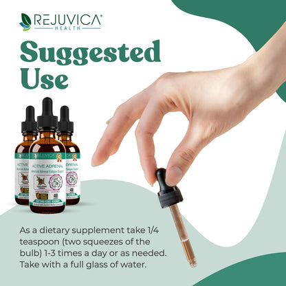 Rejuvica Health Active Adrenal Two Fluid Ounce bottle for daily fatigue management