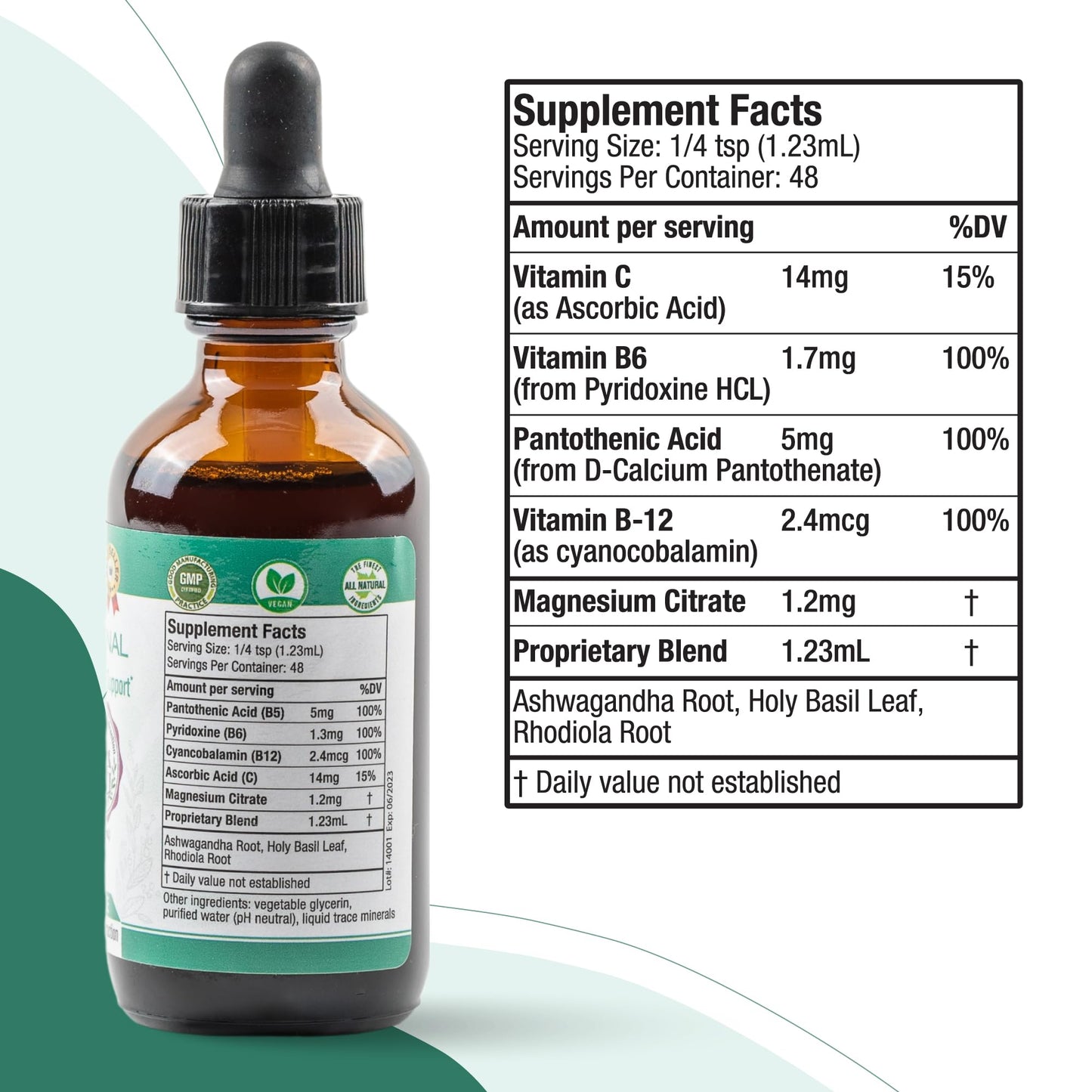 Rejuvica Health Active Adrenal imported supplement packaging for energy and focus