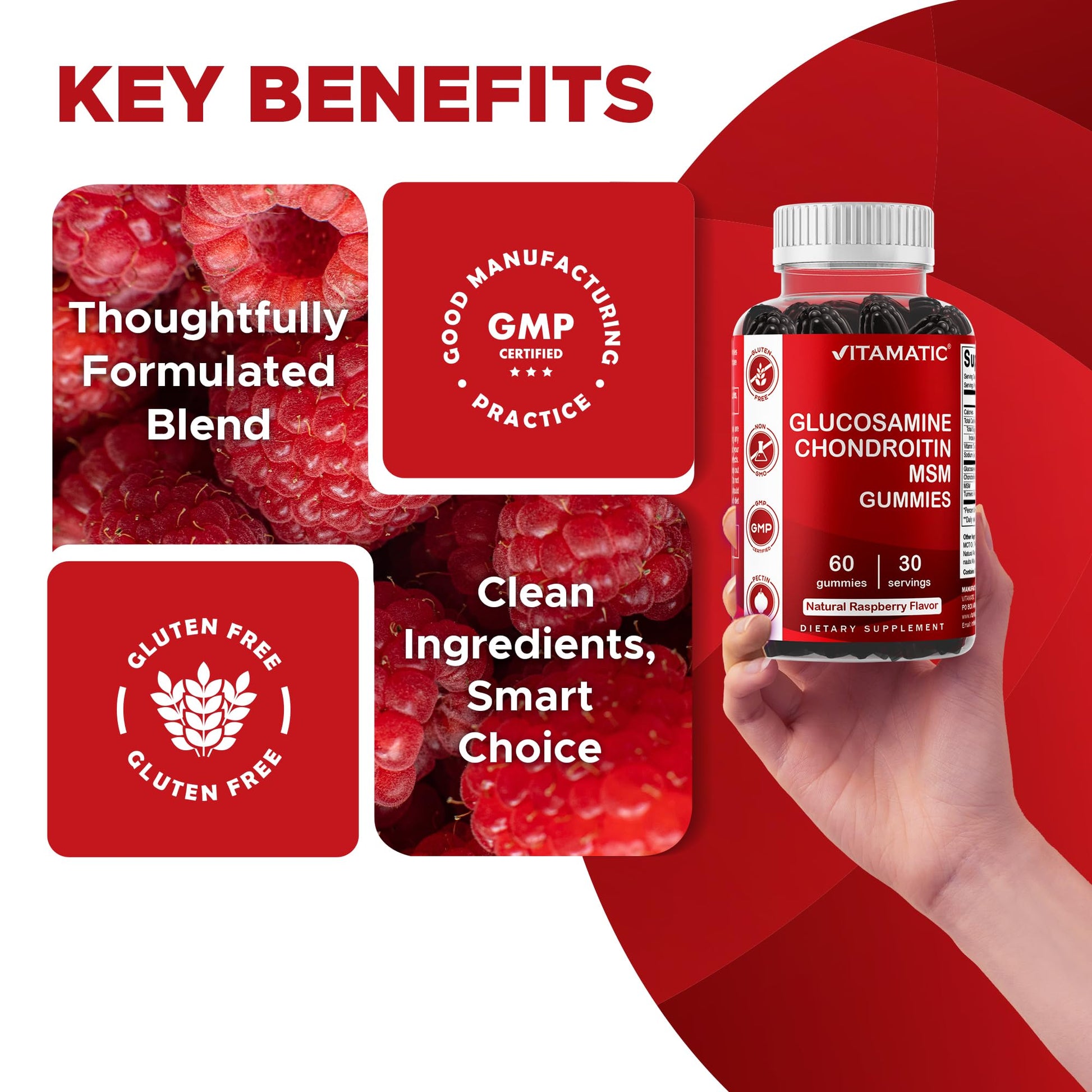 Vitamatic joint support gummies showing pectin based vegan certification
