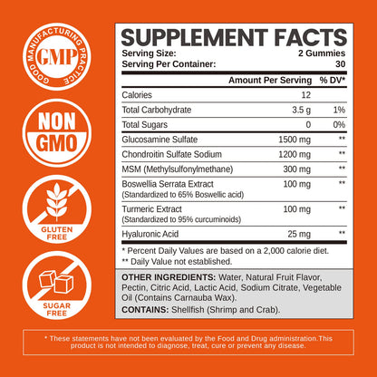 Close up of Hollegend sugar-free mango flavored joint health gummies