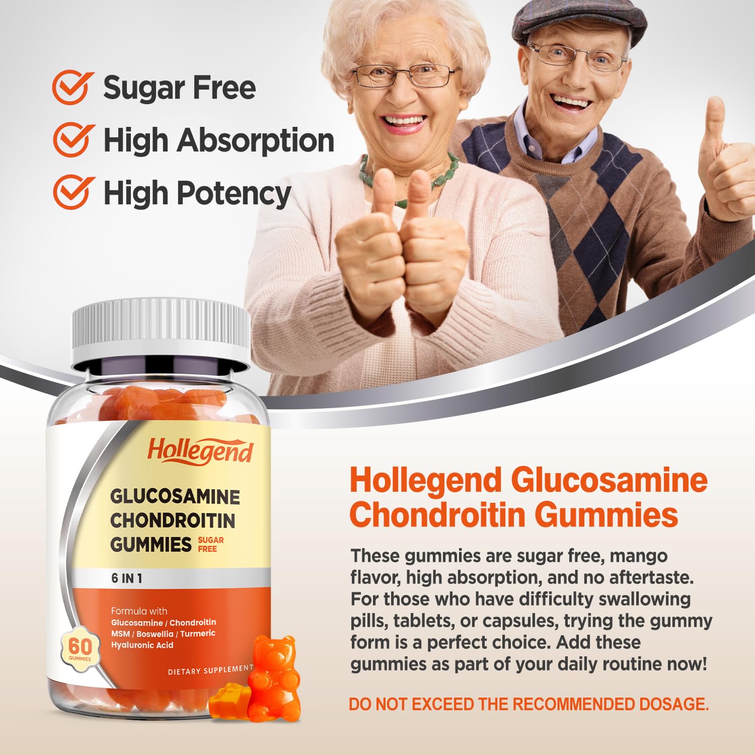 Hollegend gummies bottle in hand demonstrating size and serving convenience